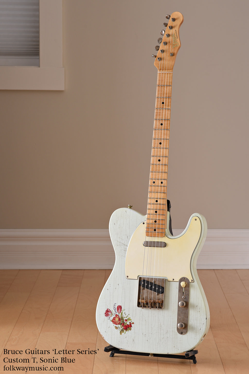 Bruce Guitars Letter Series Custom T, Sonic Blue