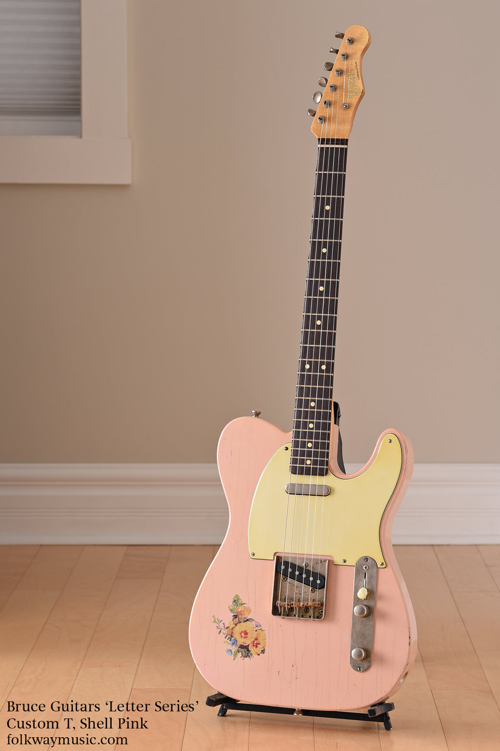 Bruce Guitars Letter Series Custom T, Shell Pink