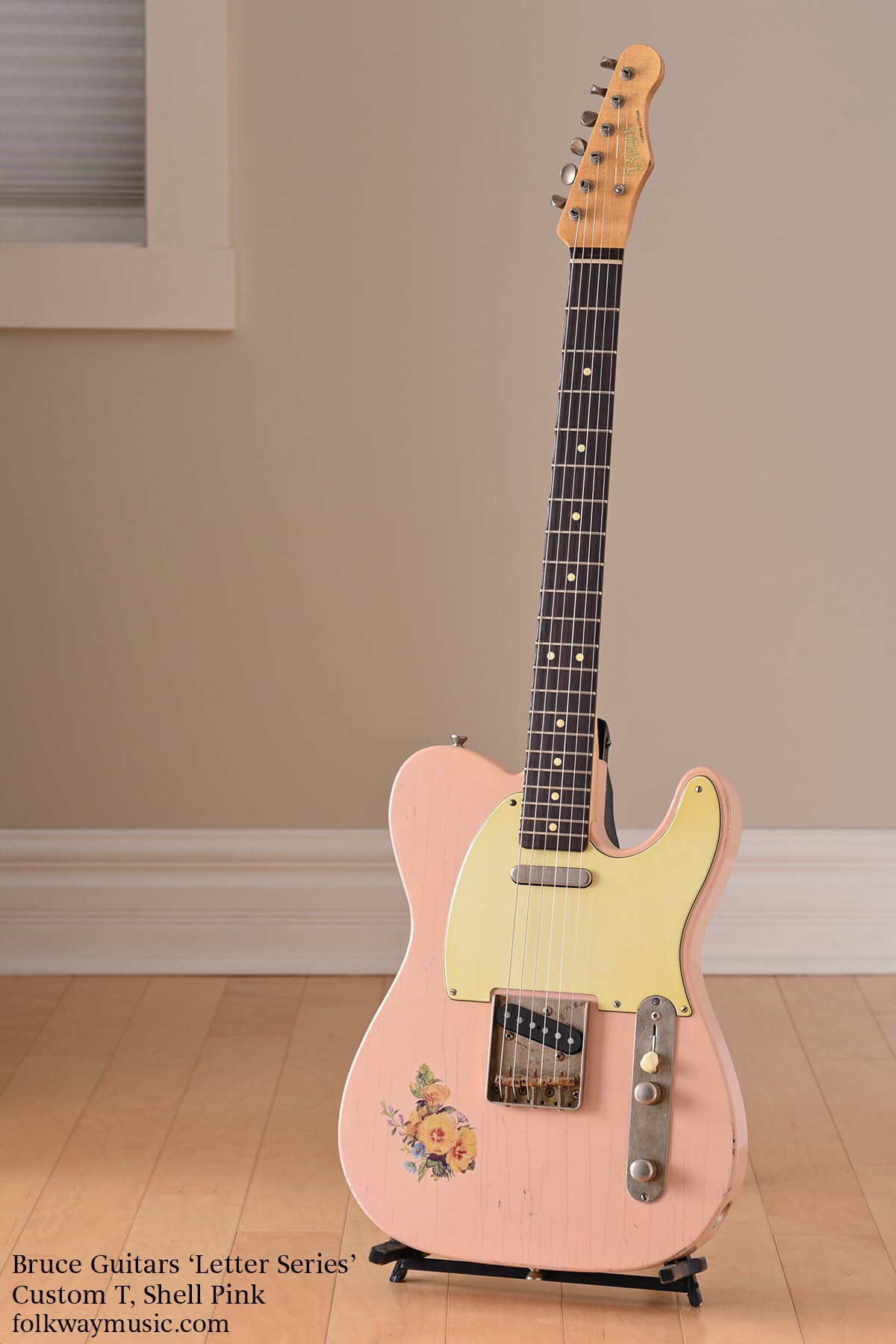 Bruce Guitars Letter Series Custom T, Shell Pink