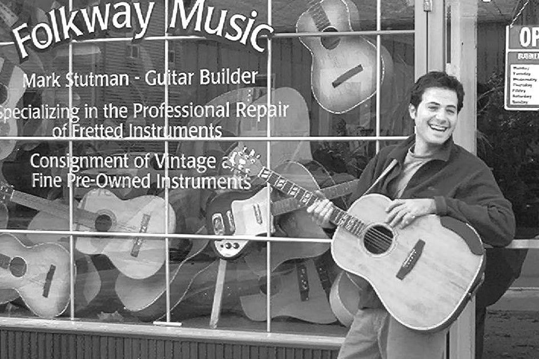 Mark with his refinished Gibson SJ, 2002.