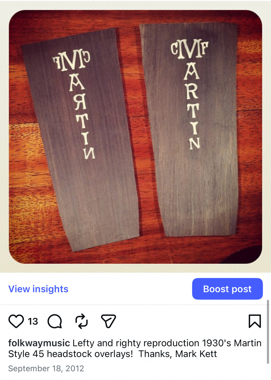 One of Folkway’s very early instagram posts, 2012
