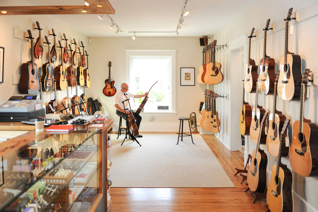 The front room at Folkway Music, Waterloo, 2013.