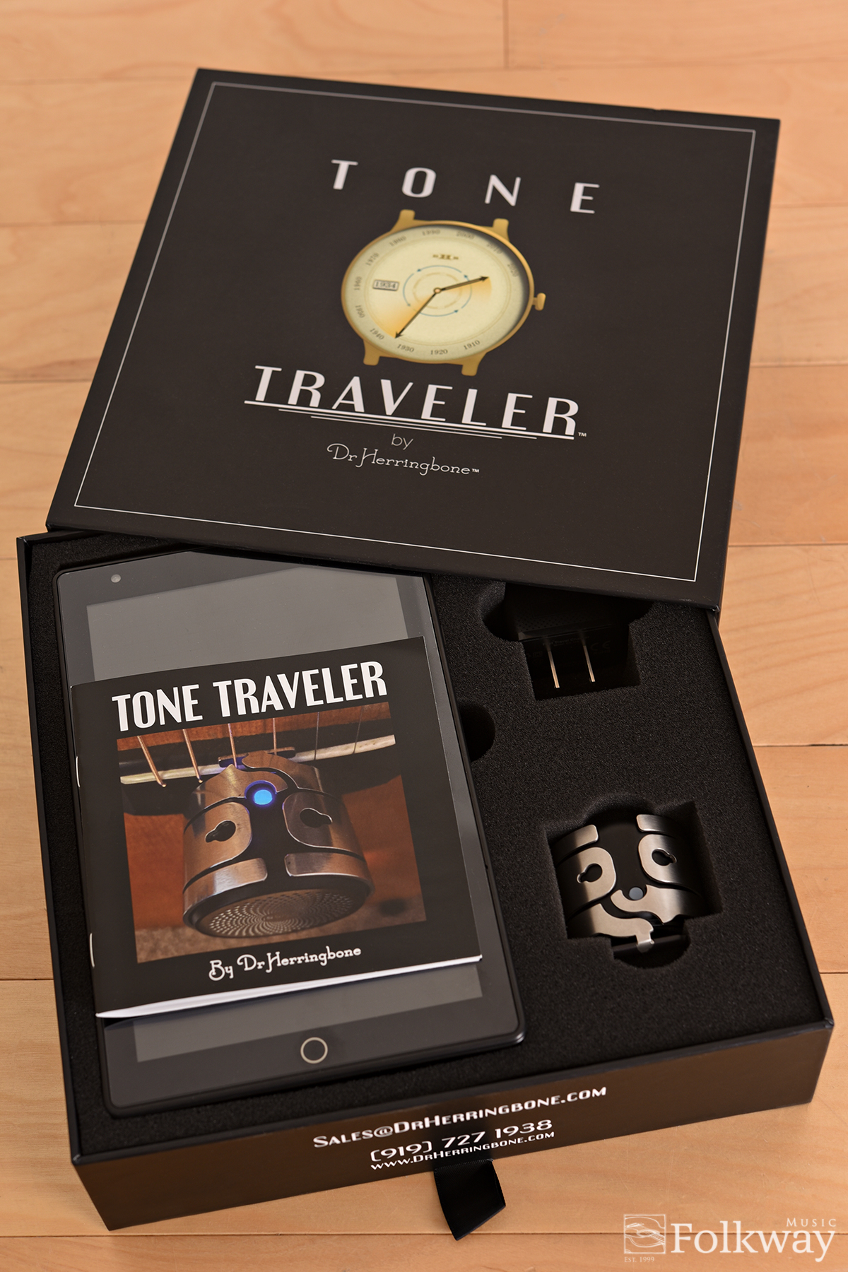 Box and contents of Tone Traveler by DrHerringbone