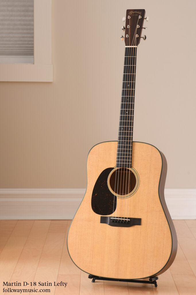 New Martin D-18 Satin left-handed acoustic guitar