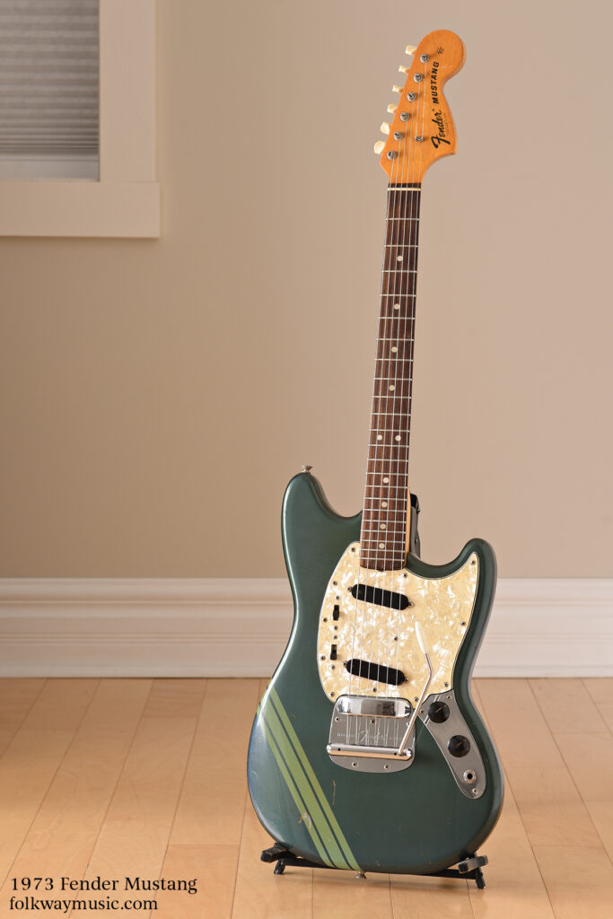 1973 Fender Mustang in Competition Burgundy vintage electric guitar