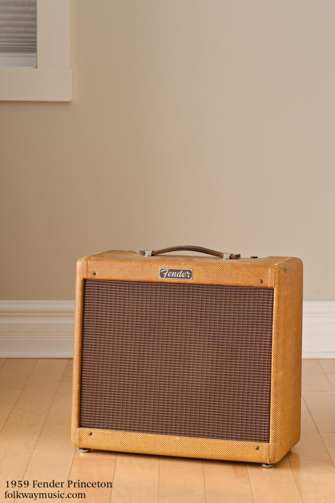 1959 Fender Princeton vintage tweed electric guitar amplifier