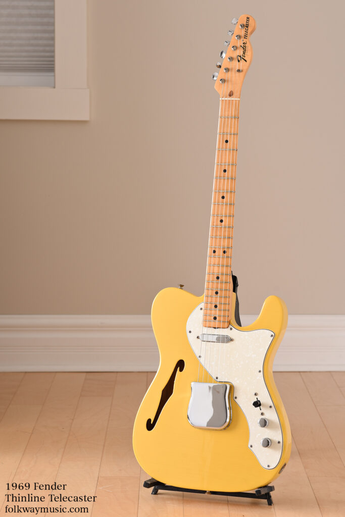 1969 Fender Telecaster Thinline, Canary Yellow vintage custom-color electric guitar