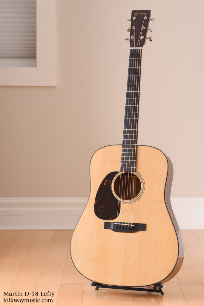 New Martin D-18 left-handed acoustic guitar