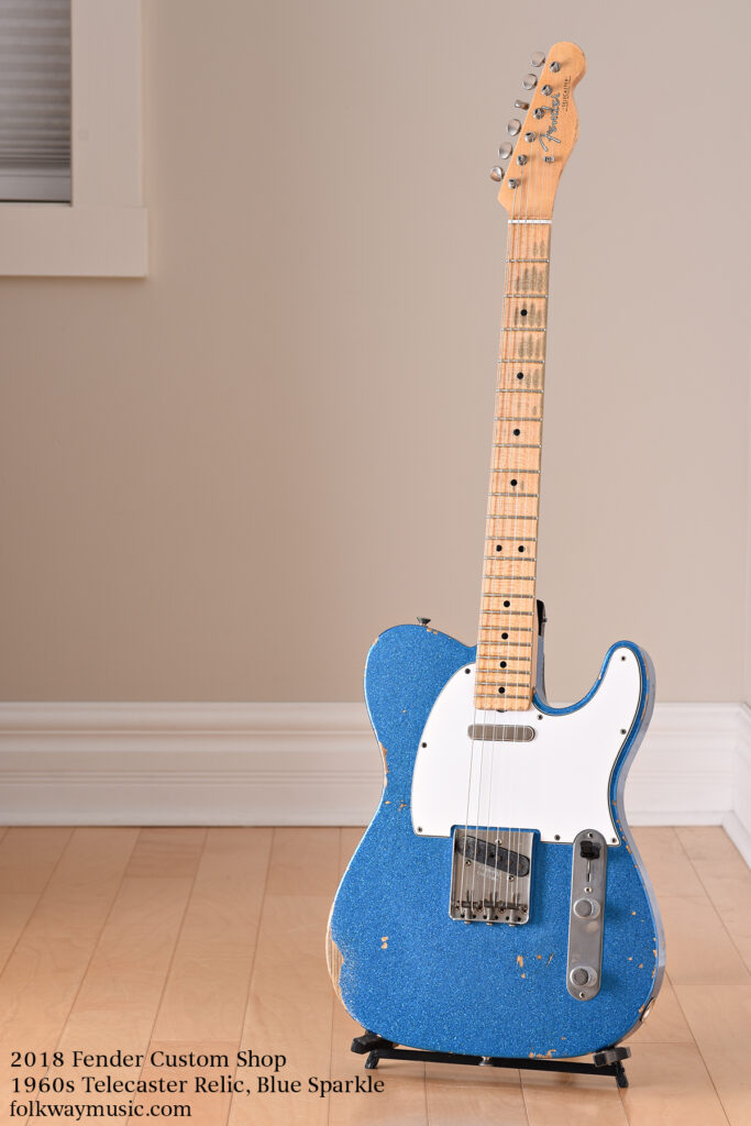 2018 Fender Custom Shop 1960s Telecaster Relic reissue electric guitar with Sparkle Blue finish