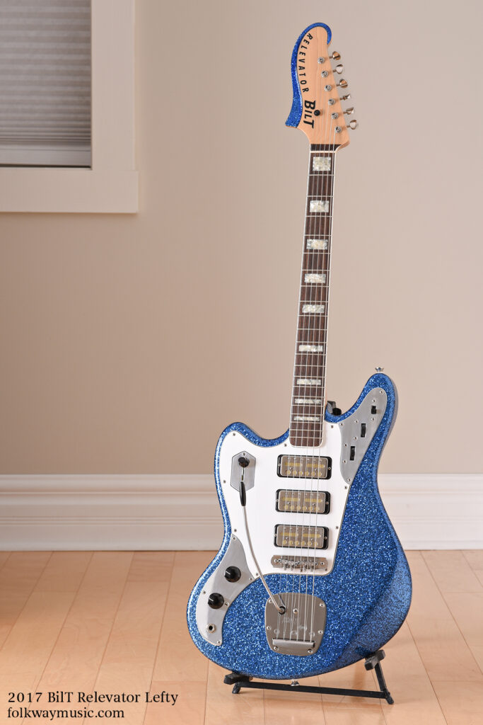 2017 BilT Relevator Blue Sparkle Left-handed electric guitar