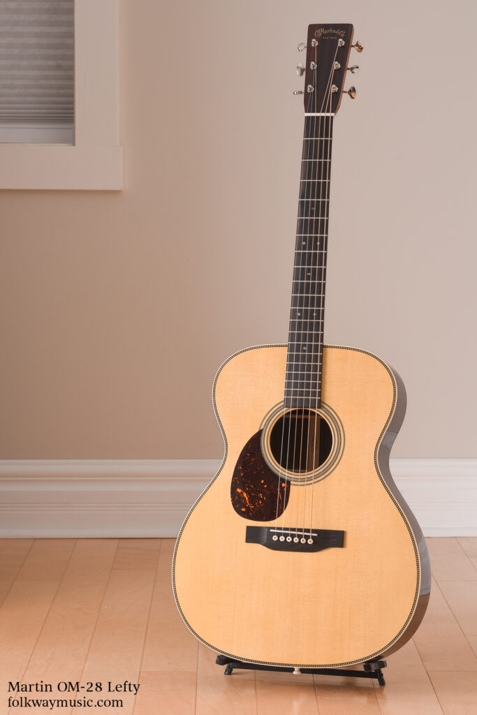 New Y25 Martin OM-28L left handed acoustic guitar