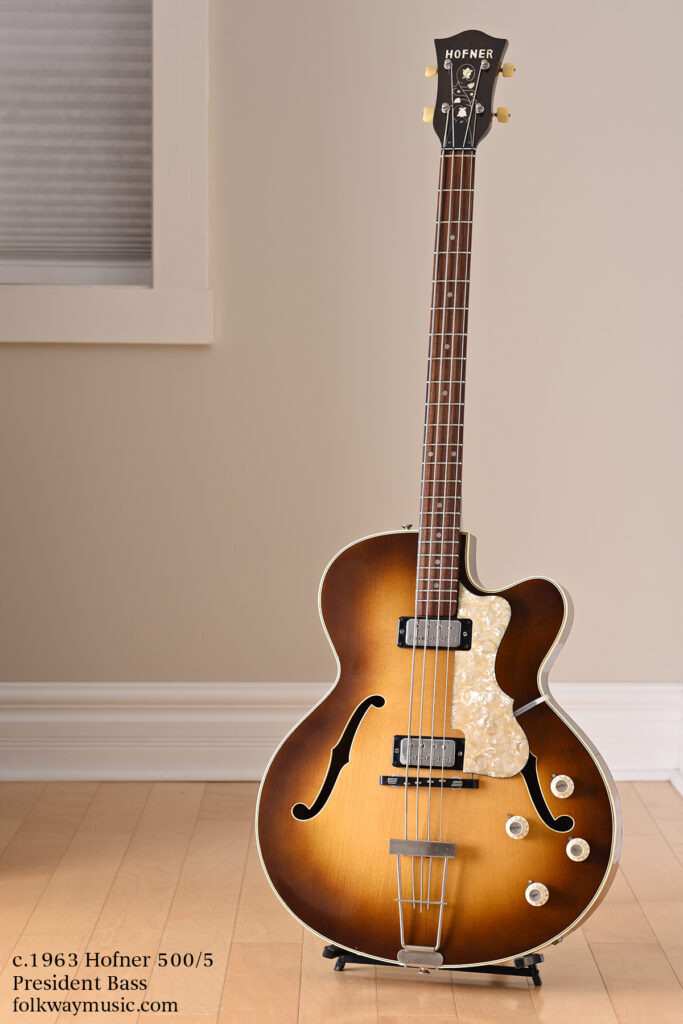 Vintage c.1963 Hofner 500/5 President electric bass guitar